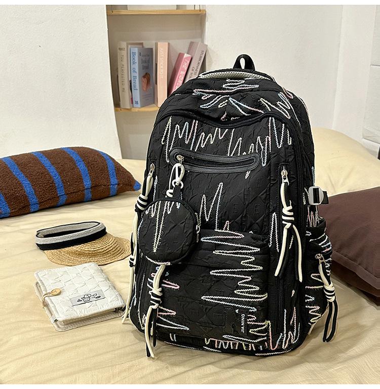 Schoolbag Schoolbag Female High School Student Class Commuter Bag Trendy Cool Ins Backpack Junior High School Girl Cute Travel Shoulders
