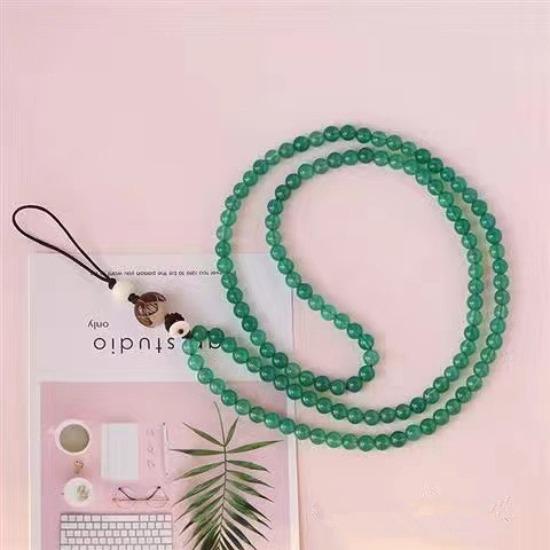 Fashion Agate Chalcedony Necklace Mobile Phone Hanging Sweater Chain Natural White Jade Bodhi Accessories, Removable Multi-Purpose