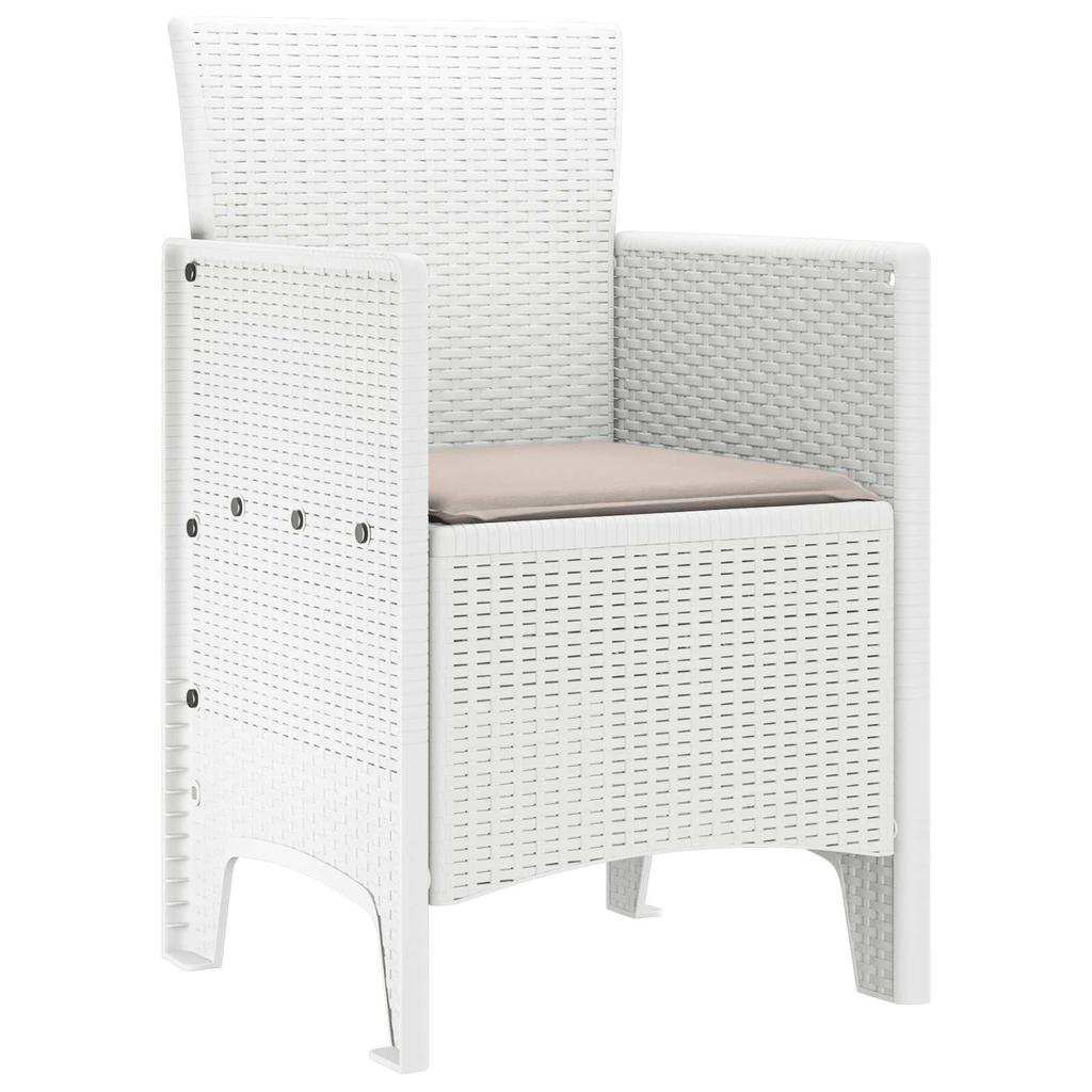 Garden Chair with Cushion 2 pcs White 53 x 49 x 85 cm Polypropylene