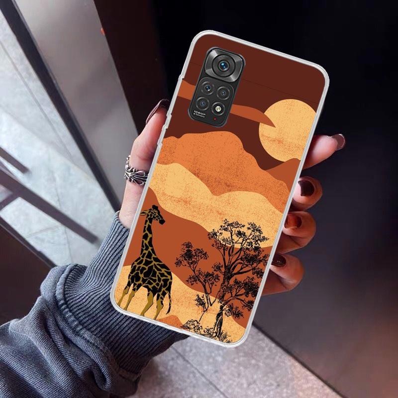 Cute Cartoon Giraffe Animal Phone Case for Xiaomi Redmi Note 15 14 14S 13 12 12S 11 Pro Plus 11E 11T 11S 10S 5G Soft Cover Funda