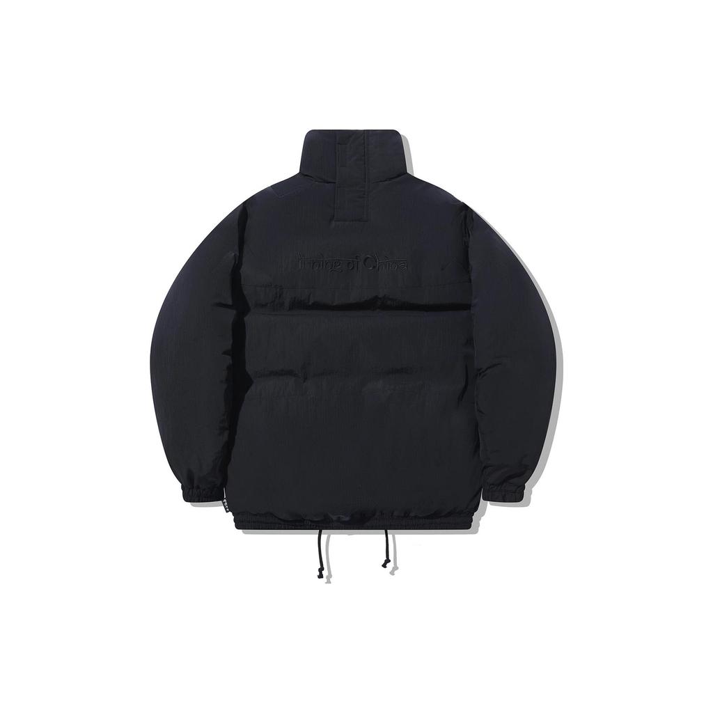 Li Ning Down Jackets Men's Black Stand Collar Moderate Down Jacket AYMT167-4