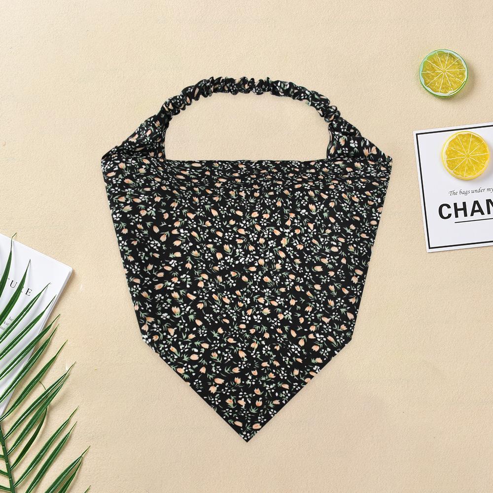 

Кружевной треугольный платок для волос Повязка на голову Ажурный вязаный с цветами Головной платок Резинка для волос Повязка для женщин Головной убор Аксессуары для волос Тюрбаны чёрный