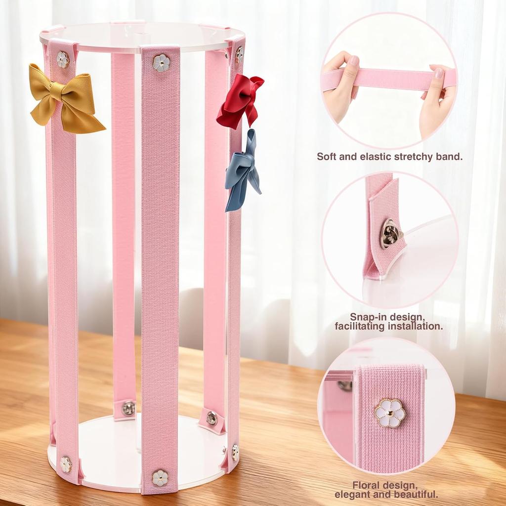 Bow Organizer for Girls - Large Capacity Hair Clip Organizer, Effortless Hair Bow Holder for Home Dresser, Perfect for Gifting, Essential Storage