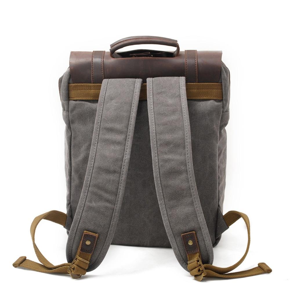Men Canvas Vintage Backpack for School Bag Leather Backpack Women Rucksack Male Knapsack Bagpack Mochilas Feminina