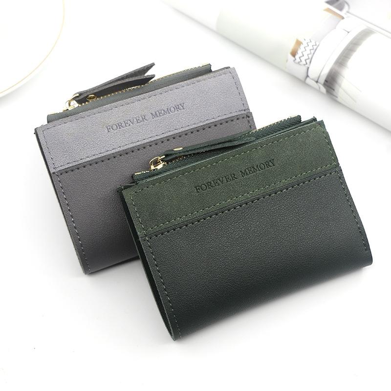 Tenké stylové dámské peněženky zip taška na mince vzadu modrá měkká kůže dámský držák na karty tenká peněženka dámská peněženka mini krátká