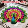 Special-shaped Peacock Carpet Soft Door Gasket Peacock Mat  for Living Room Tea Table Bedside