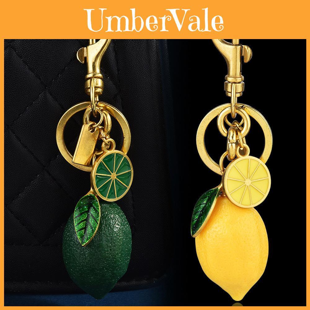 Style Fruit Keychain For Bags With Electroplated Alloy And Lemon Design For Summer