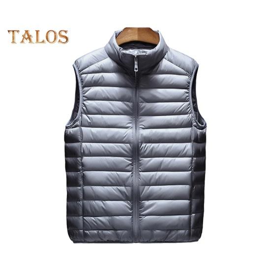 Męska bawełniana kamizelka ze stójką, bez rękawów, zapinana na zamek błyskawiczny, lekka pikowana kamizelka, jednokolorowa bawełniana kamizelka z kieszeniami