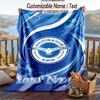 Flannel Blanket Brighton & Hove Albion Football Print Custom Name Text Soft Throw for Sofa Bed