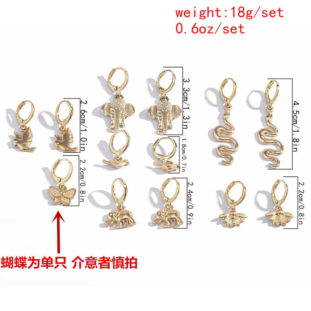 Accessories, Personalized Versatile Alloy Butterfly Earrings, Cold Wind Multi-Element Mix And Match Set Earrings For Women