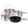 Kettle Ultra-light Stainless Steel Camping Cookware Utensils With Storage Bag Outdoor Tableware with Lightweight Handle