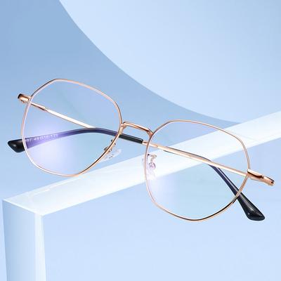 Ovaler Rahmen Myopiebrille Damen Business Klassisch Retro Blaulichtfilter Hohe Auflösung Metallbrillengestell Herren
