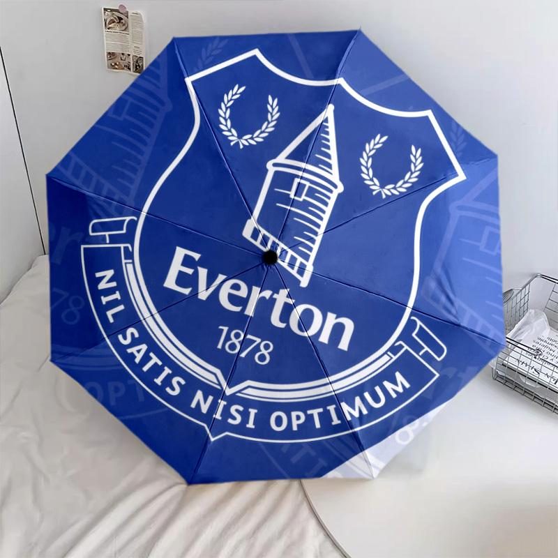 Vzor fotbalového klubu Everton, automatický skládací deštník, přenosný a skládací design, 8 drátů, vánoční nebo narozeninový dárek.