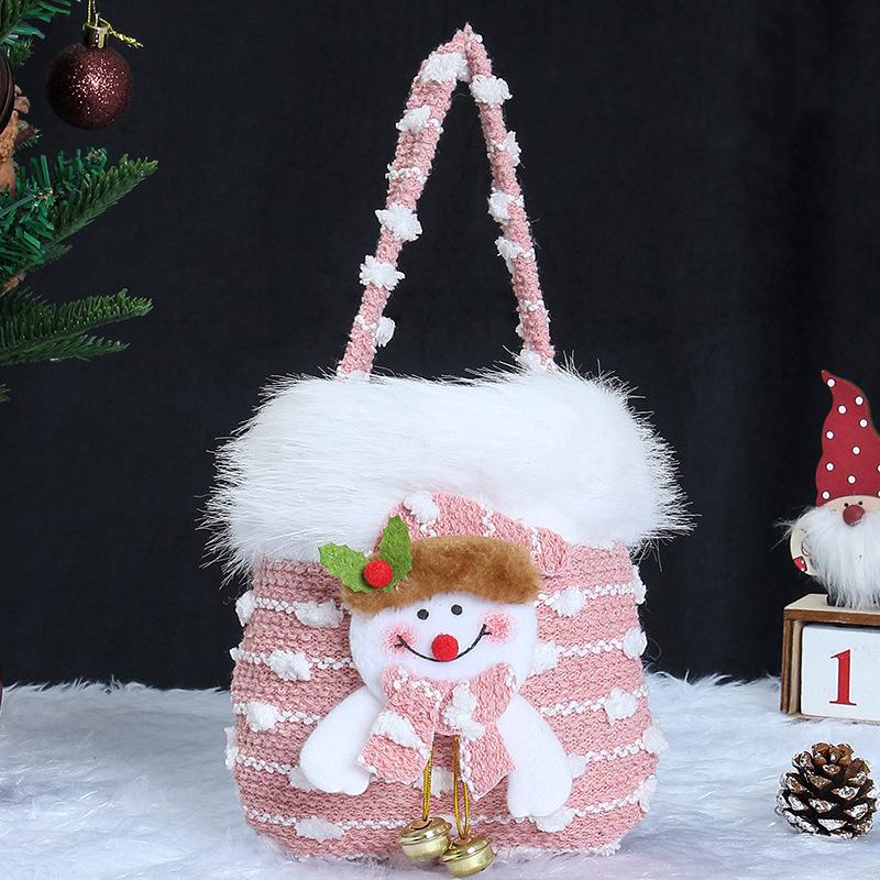 2025 Christmas Gift Bag Apple Candy Plush Cute Animal Handheld Bag Christmas Eve New Year Storage Lovers Xmas