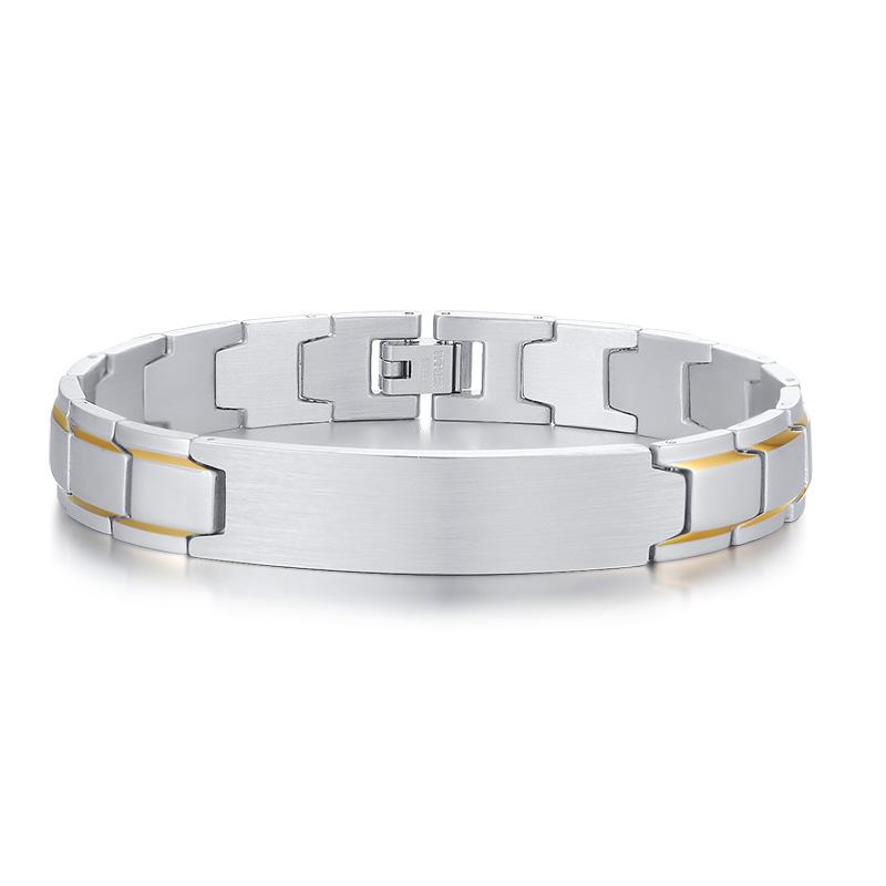 

Custom Name Text Engraved Bracelet for Men, Stainless Steel Watch Strap Chain Bangle, Personalized Customized Medical ID Jewelry custom word серебряный
