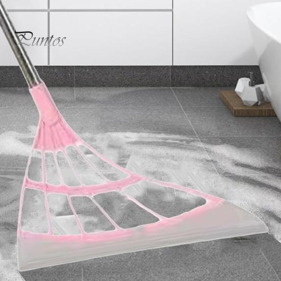 Silikon-Besen-Set, Bodenreinigung, Gummibesen, multifunktionaler Besen, Kehrmaschine, ergonomisches Design, 45-Grad-Kegelbesen