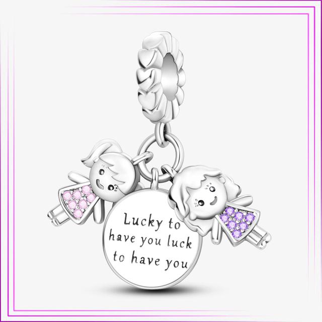 925 Sterling Sølv Hjerte Blomst Luftballong Flamingo Rosa Sjarm Plata De Ley Bil Katt Perle DIY For Originalt Armbånd Smykker