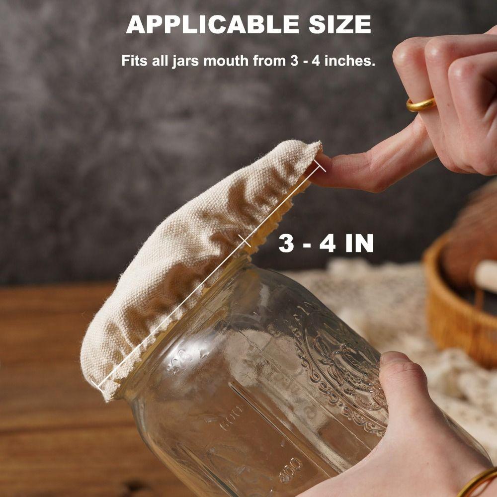 5 PCS Reusable Sourdough Starter Jar Cloth Covers Yeast Jar Cloth Caps  Baking Brewing Supplies