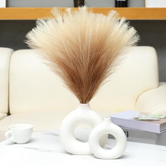 10Pcs Artificial Pampas Grass Decoration Realistic Fluffy Tall Fake Dried Grass Home Office Wedding Party Table Centerpiece Boho Decor