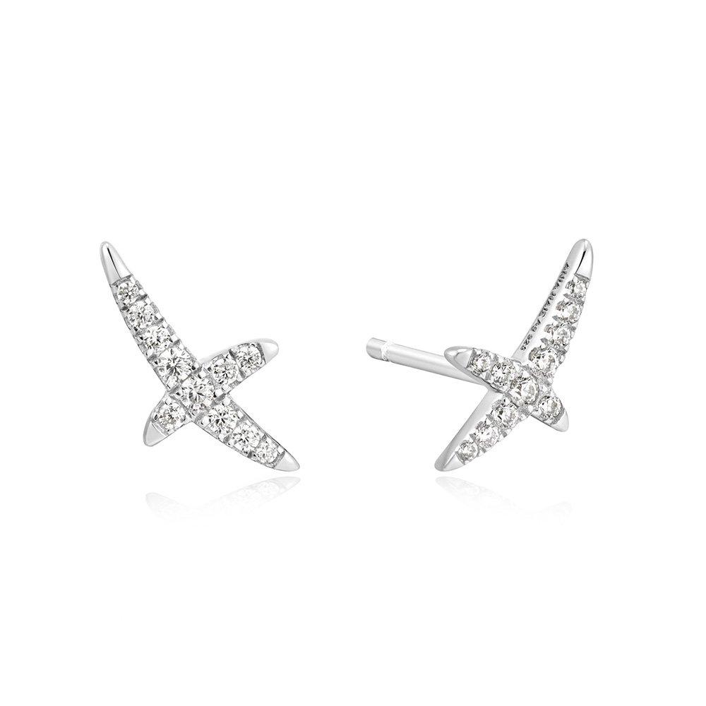 [Worn by Nmix Lily and ONF Seungjun] Kiss Pave 925 Silver Stud Earrings E057-02H