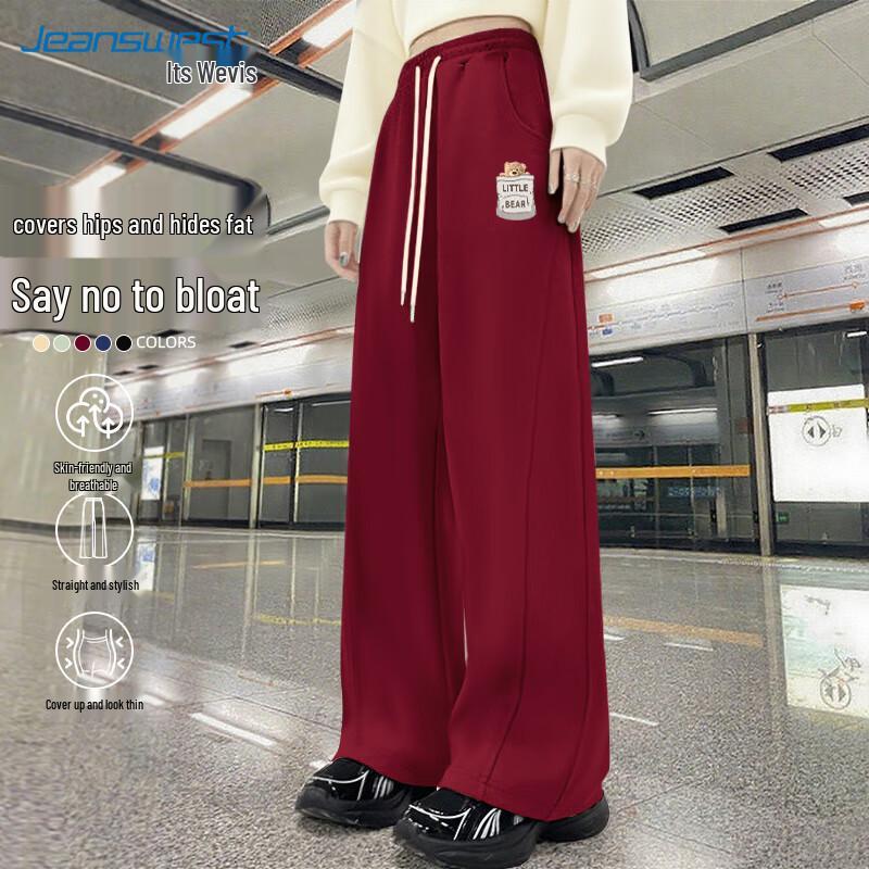 Jeanswest Women's High-Waisted Straight-Leg Casual Pants