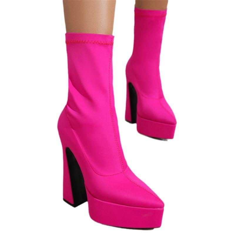 Dropshopping winter new thick-soled pointed-toed thick-soled large-size suede low-tube women's boots