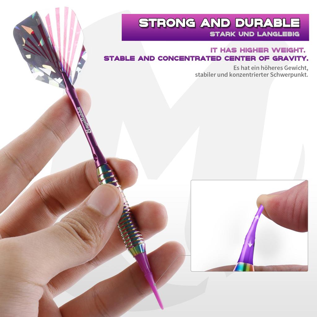 MageRabbit Soft Tip Darts 3 Aluminium Professional 3 Ersatzpfeile 3 Ersatzpfeile aus Kunststoff und Kupfermaterial 16 g für elektronische Dartpfeile Dartpfeile Pfeile