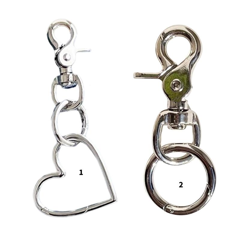 Heart/Circular Ring Shaped Keychain Polished Finish Alloy Keyring Accessory Fashionable Bag Charm Backpack Decoration