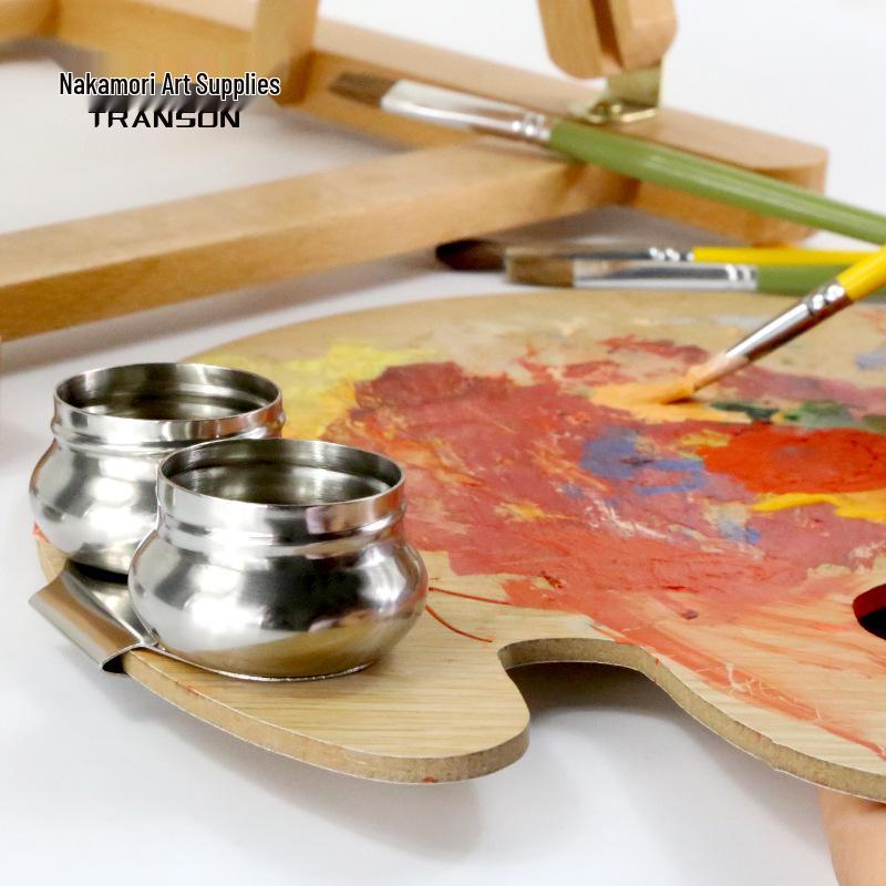 Stainless Steel Oil Painting Turpentine Oil Pot with Single and Double Mouthends
