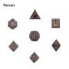 7 Pcs Black Red Metal Dice Maze Hollow Metal Polyhedral Dice Set Suitable for Role-Playing RPG  Board Game Card Game