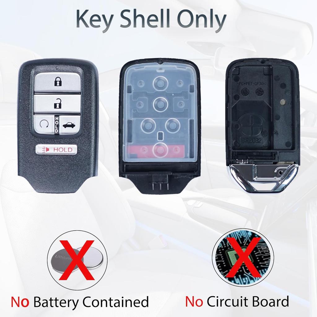 Key Fob Shell Case Replacement Fits for Honda Civic Accord CRV Pilot Passport ight Hybrid EX LX 2016 2017 2018 Keyless Entry Remote Control 5