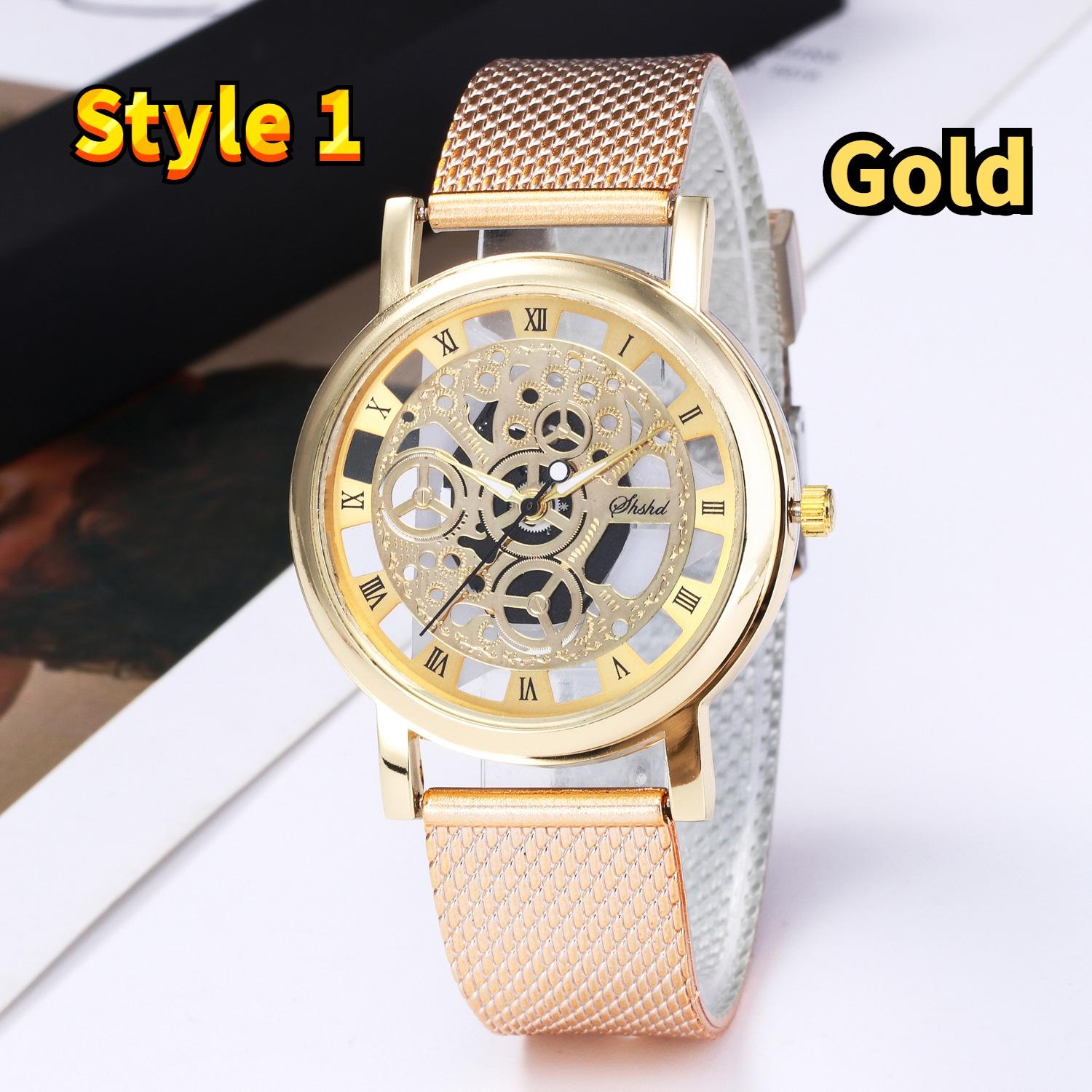 

ПОБЕДИТЕЛЬ Мужские роскошные часы-скелетон с автоматическим заводом Золотые наручные часы из нержавеющей стали Style 1&gold золотой