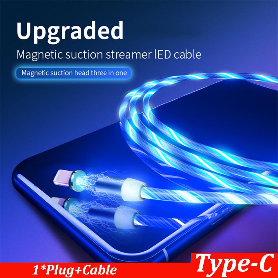 

Светящийся магнитный зарядный кабель с Type-C Plug 1M USB Type-C Зарядный кабель для Huawei Samsung светодиодная luminous Line