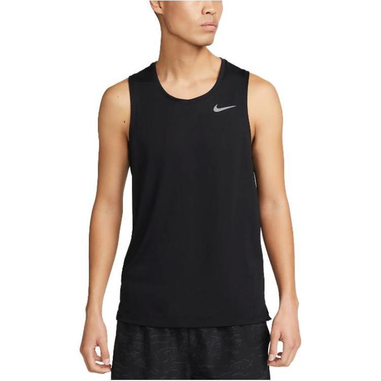 Nike DRI FIT MILER Running Tank Top Men's Black DV9322-010