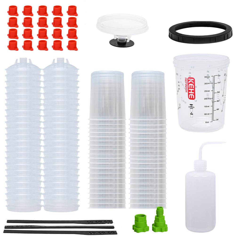 50 Pack 26oz Disposable Spray Gun Cup, Auto Paint Cup System for Painting and Repaire, Plastic Paint Mixing Cup, Type H/O Quick