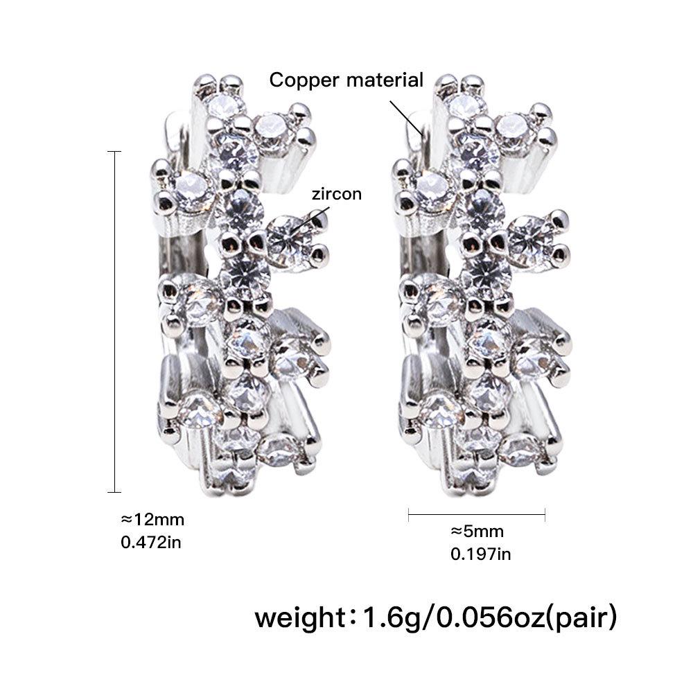 Elegant Zirconia Hoop & Stud Earring Set - Women's High-End Gold Accessories