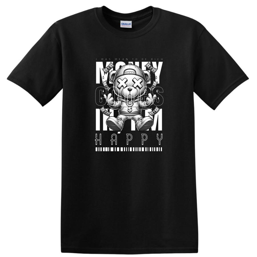 Money Bear T Shirt I Was Meant to Be Rich Graphic Tee Funny Happy Design 4XL
