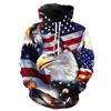 Hanorac cu drapel SUA Hanorac Bărbați/Femei cu glugă Imprimare 3D Vultur Primăvara Toamnă Moda Casual Pulovere cu glugă Jachetă America de mărime mare