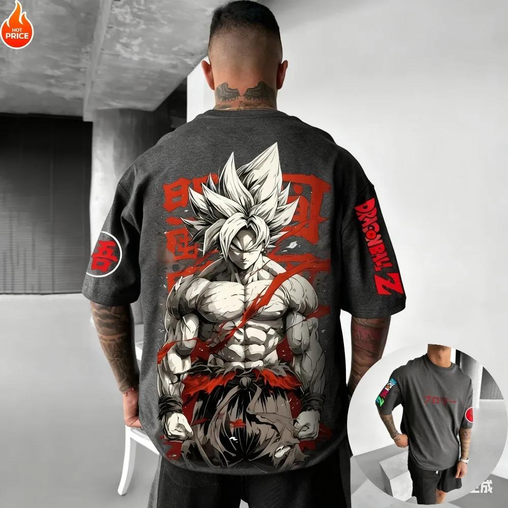 2026 New Summer Dragon Ball 40th Anniversary Son Goku 100%Cotton Anime Printed T-shirt Extra Size Casual Streetwear Unisex Y2k