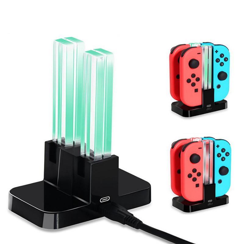 Colorful Switch Charging Dock For Joycon Controllers With Four Ports And Stylish Design