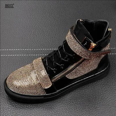 Moda Coccolosa Uomo Moda Stivaletti Casual alla Caviglia Primavera Autunno Top Alto con Velcro Lussuose Sneakers di Design Maschile Gioventù Scarpe di Tendenza