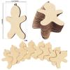 Inkdotpot Holzornament in Form eines Lebkuchens mit Löchern, 8,9 cm, unbehandelt, vorgebohrt, Naturholzscheiben zum Basteln, 40 Stück