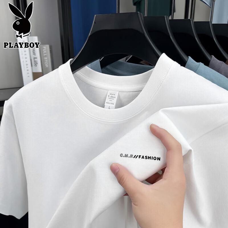 

PLAYBOY Men s Pure Cotton Short Sleeve T-Shirt M