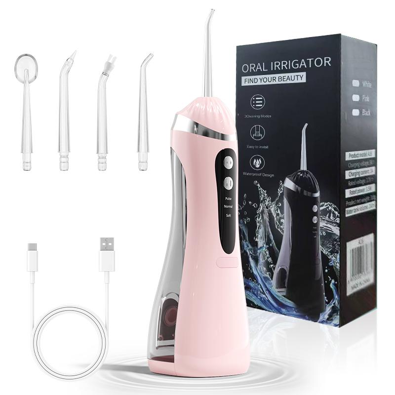 Oral Irrigator 3 Cleaning Modes Portable Rechargeable Waterproof Ip65 Dental Water Flosserteeth Whitening Jet Floss 200Ml