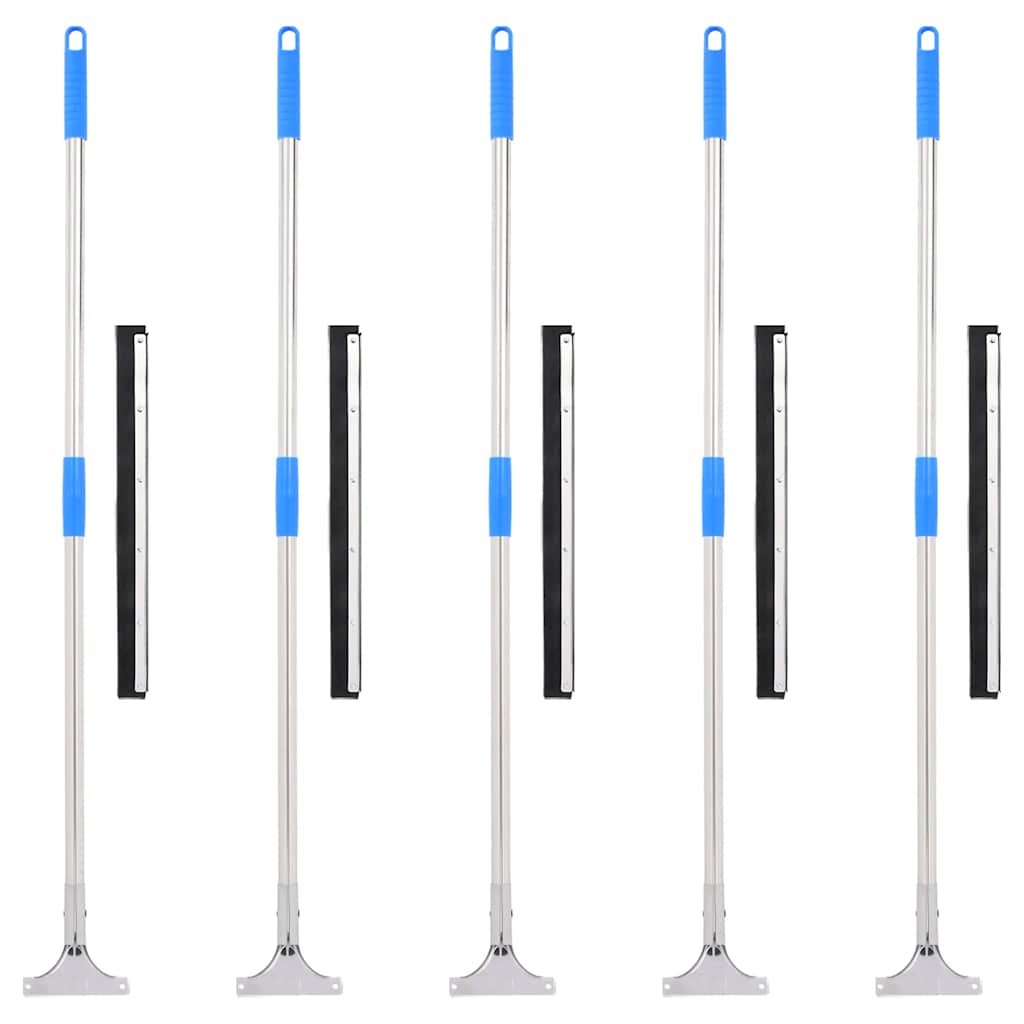 Floor Squeegee with Handles 5 Pcs 45x122.5 Cm Steel and Rubber