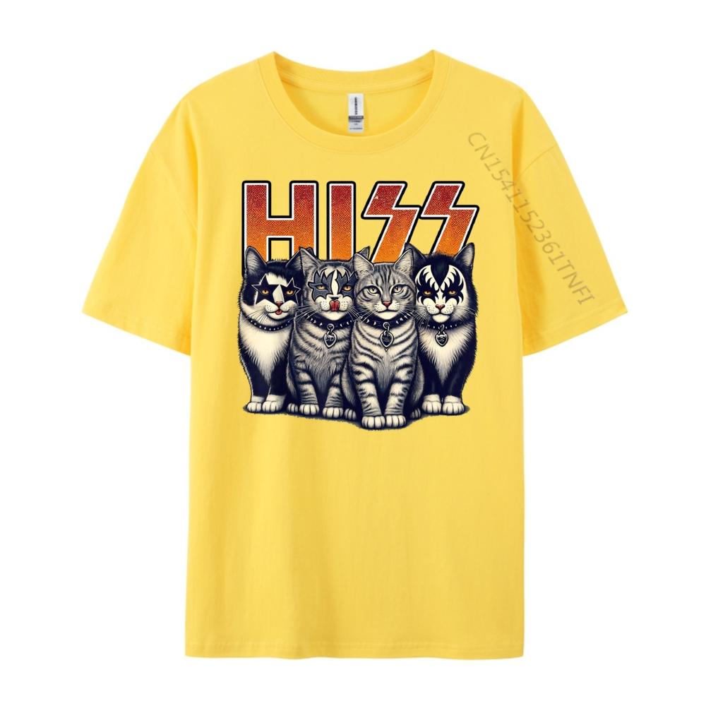 Hiss Funny Cats Kittens Rock Rockin Birthday Gifts Idea Clothing TShirt T Shirt for Men Valentines Day Gift TShirt