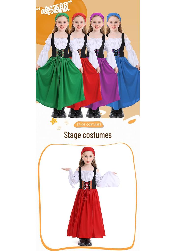Children's Medieval Farm Costume Dress for Halloween and Festivals