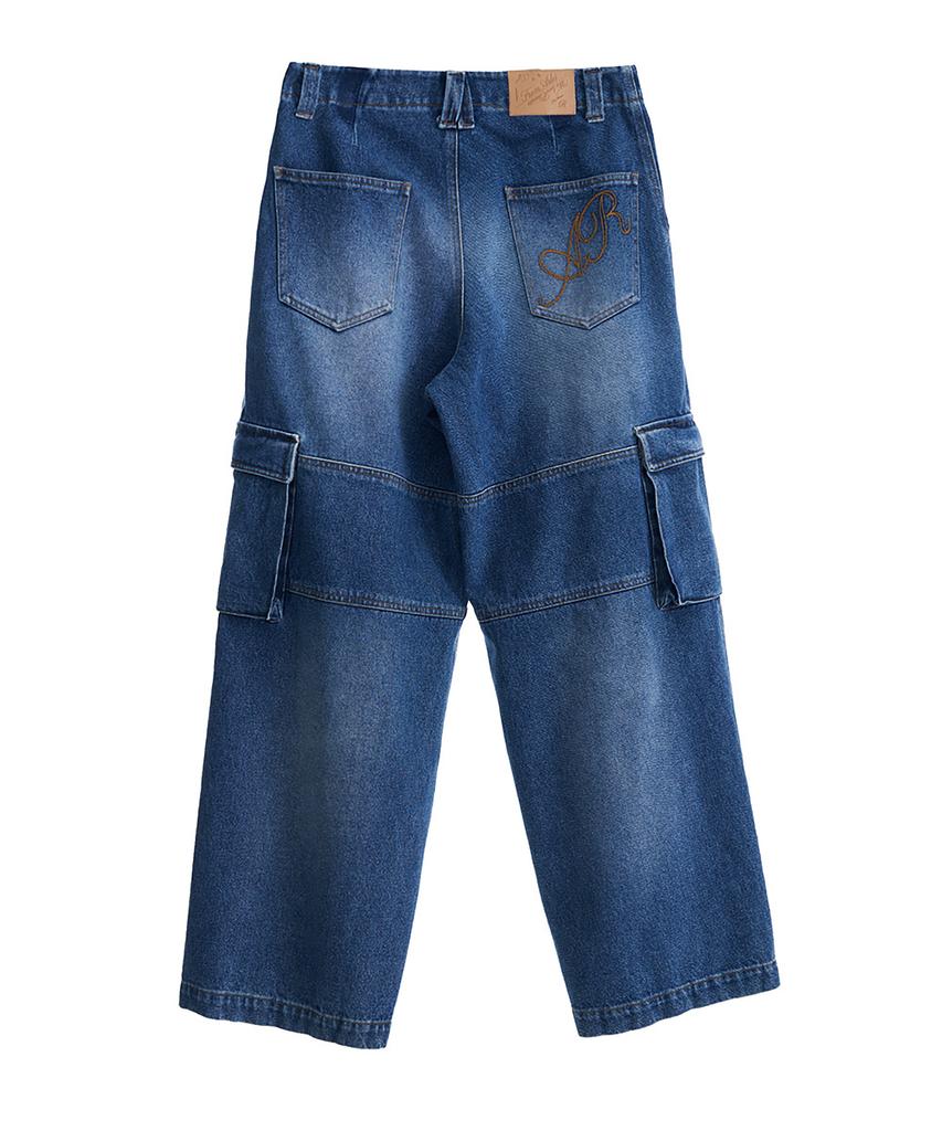 Peulomaleul Wide Fatigue Denim Pants / Blue