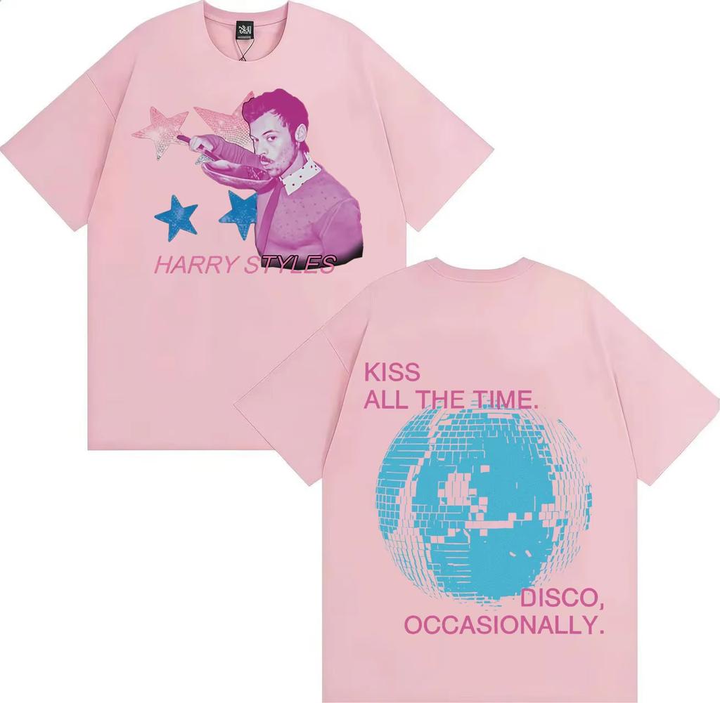 2026 Harry Styles Kiss All The Time Disco Occasionally Fashion Short Sleeve Unisexs Tshirt Unisex Y2k 90s Oversized Cotton Tees