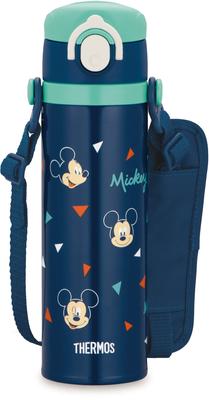 Thermos Water Bottle Vacuum Insulated Kids Mobile Mug Mickey Navy for Children Going To Kindergarten or School NVY 0.5L JOI-500DS